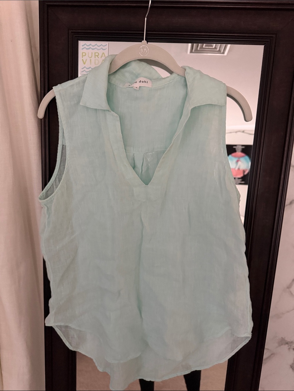 Bella Dahl Sleeveless Collared Camisole - Mint Green
